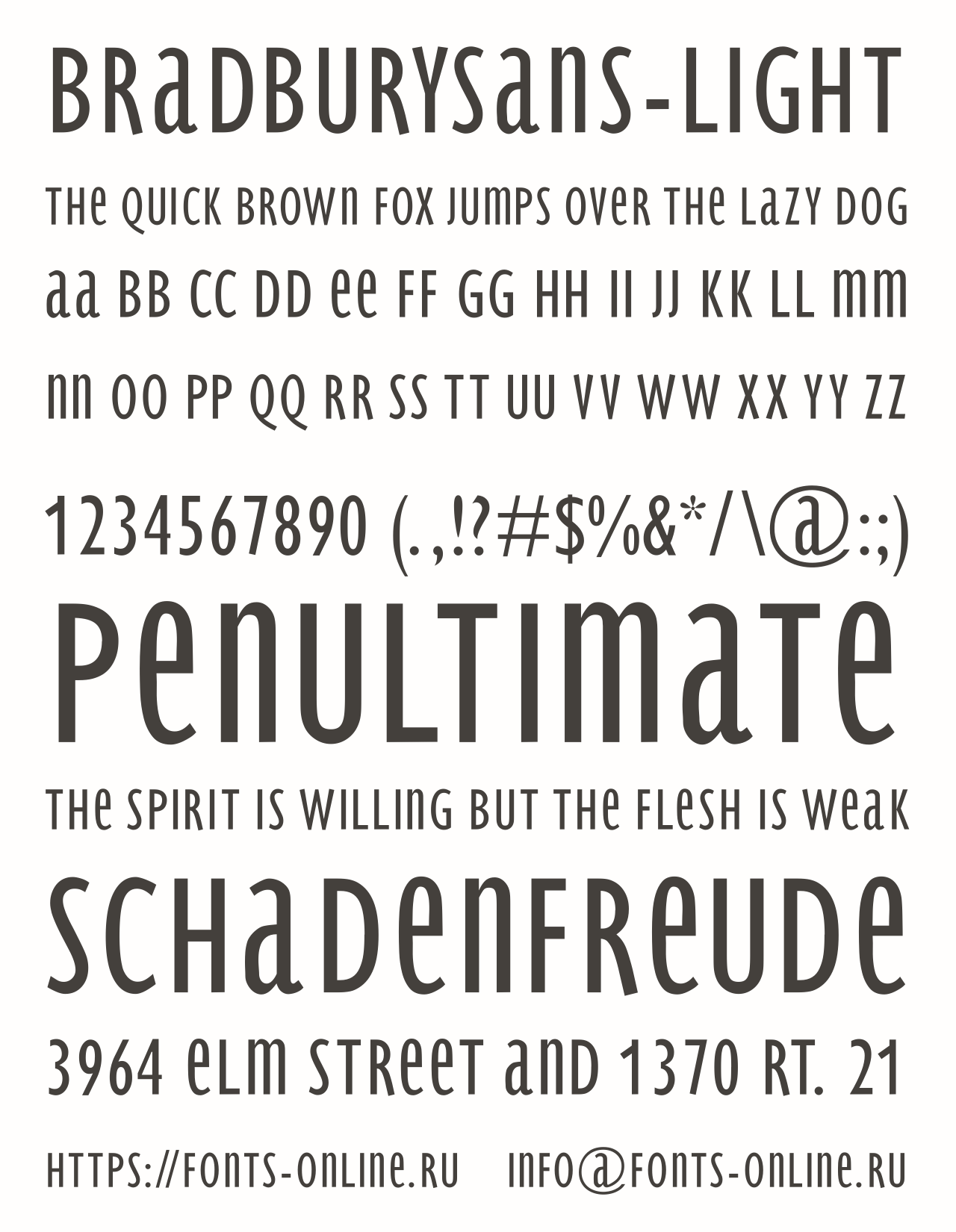 BradburySans-Light Free Font Download