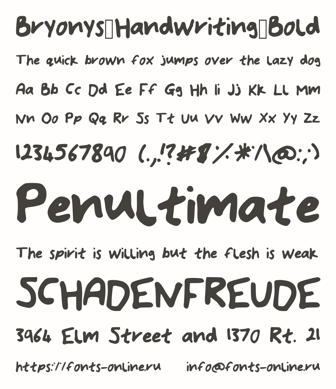 Bryonys_Handwriting_Bold Free Font Download