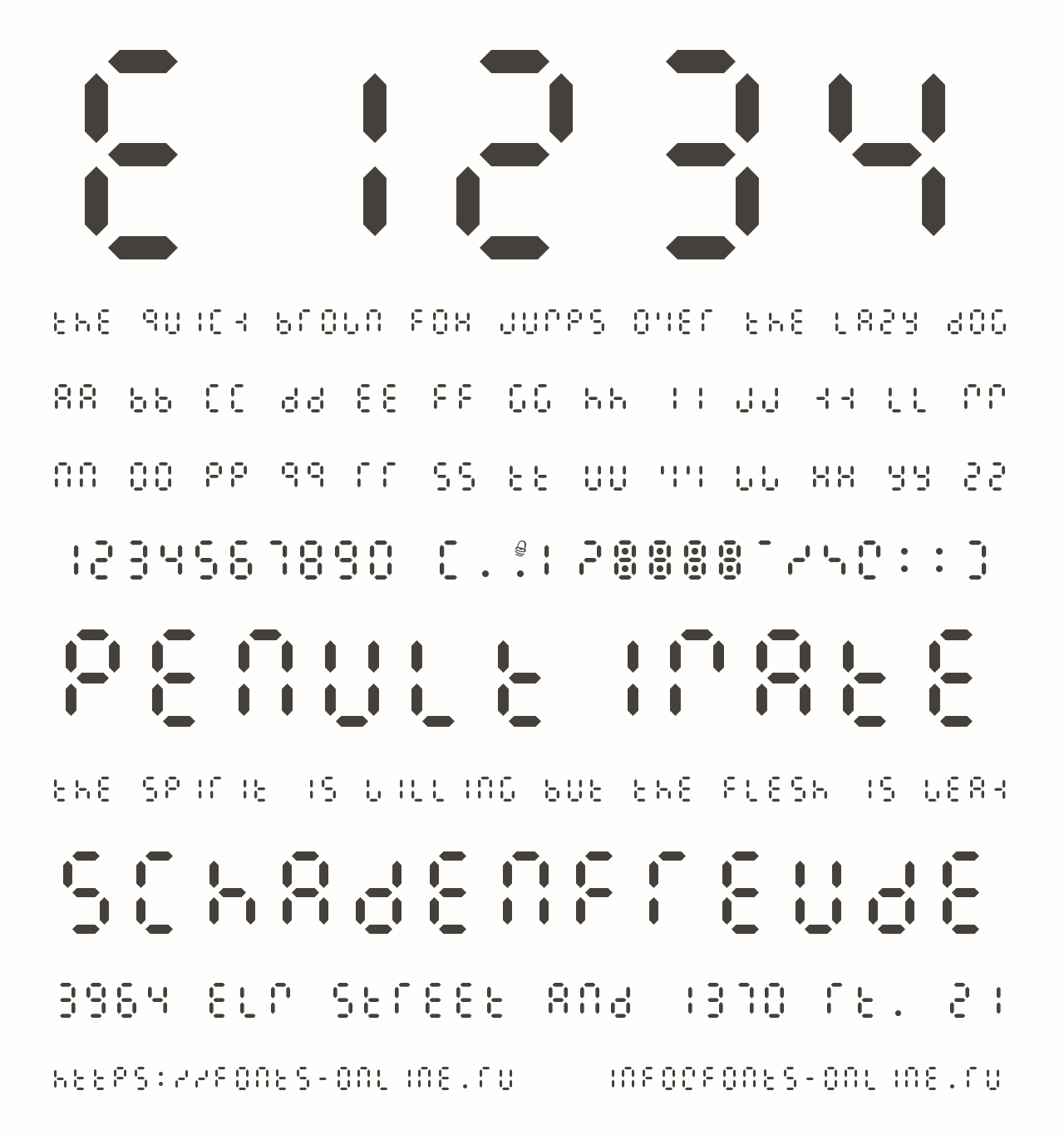 E1234 Free Font Download