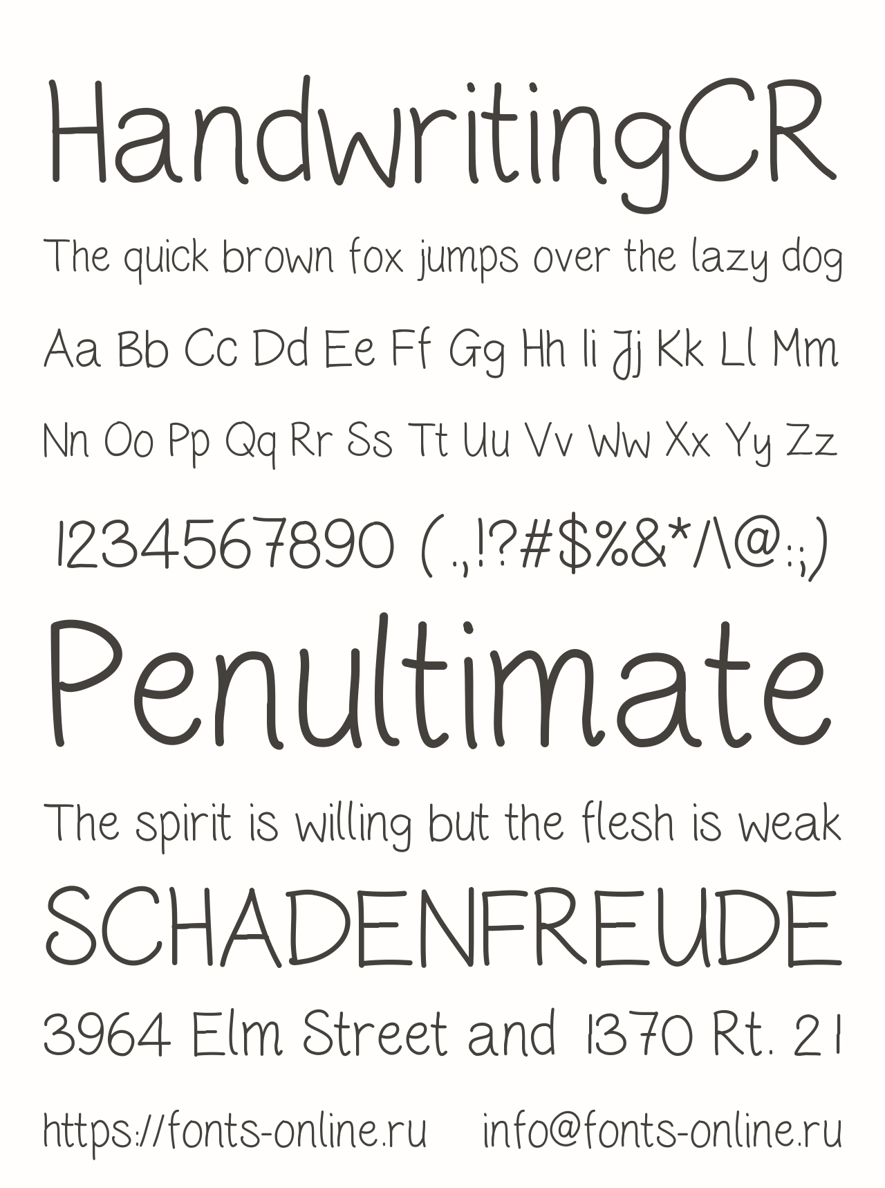HandwritingCR Free Font Download