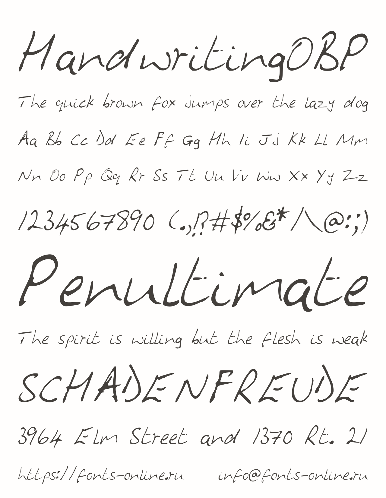 HandwritingOBP Free Font Download