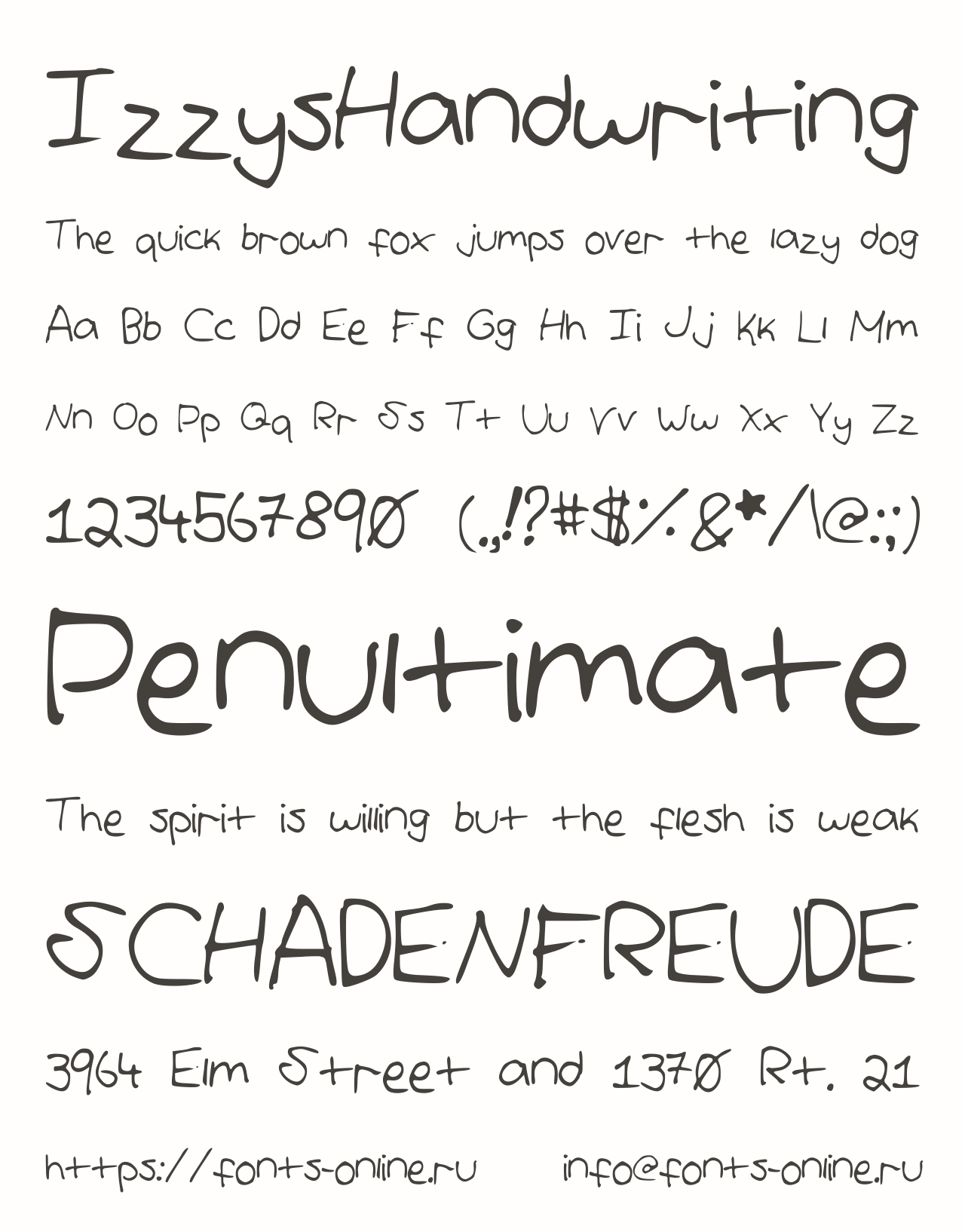 IzzysHandwriting Free Font Download
