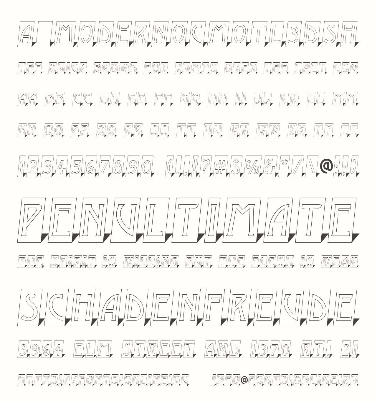 a_ModernoCmOtl3DSh Free Font Download